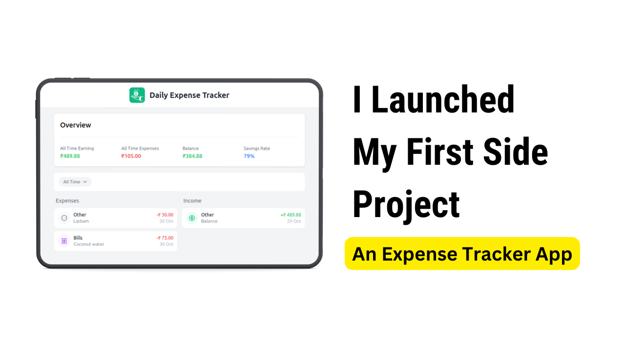 I launched my first side project : dailyexpensetracker.in